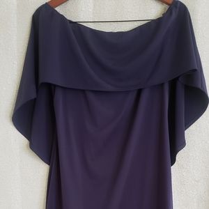 Off Shoulder w. Batwing Cape
